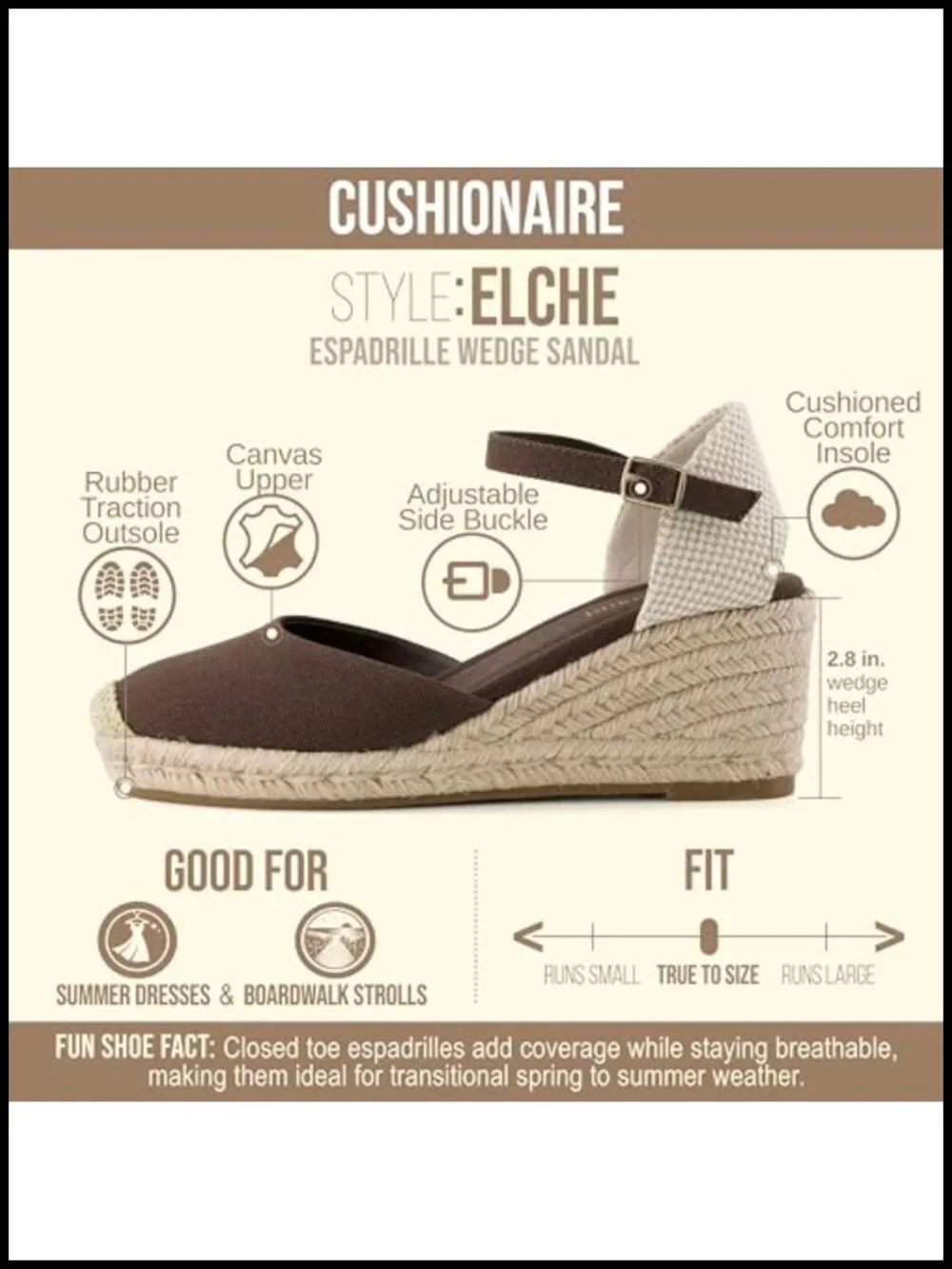 Closed Toe Espadrille Wedge Sandals with Adjustable Buckle
